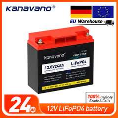 12v 24Ah rechargeable Lifepo4 Battery Pack For Solar Energy Storage Systems Deep Cycle Battery+4A Charger