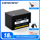 12V 18Ah Rechargeable Lifepo4 Battery Pack For Solar Energy Storage Systems Deep Cycle Battery+2A Charger