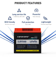 12v 24Ah rechargeable Lifepo4 Battery Pack For Solar Energy Storage Systems Deep Cycle Battery+4A Charger
