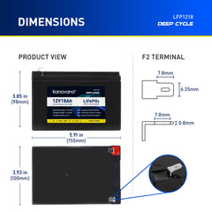 12V 18Ah Rechargeable Lifepo4 Battery Pack For Solar Energy Storage Systems Deep Cycle Battery+2A Charger