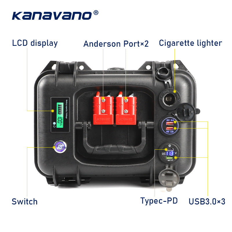 IP67 Waterproof 12V 100Ah LiFePO4 Rechargeable Lithium Iron Phosphate Battery Pack Built-in Bluetooth BMS for Trolling Motor