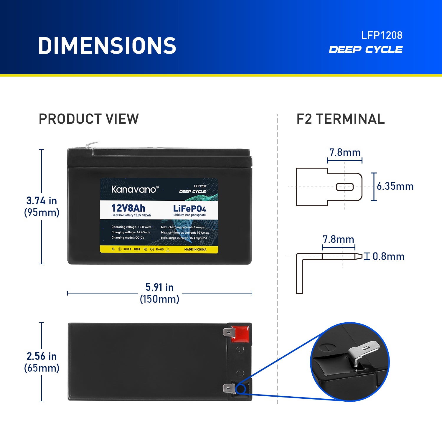 12V 8Ah Lifepo4 Battery Pack Deep Cycle Rechargeable 12.8v Battery Build in BMS for  RC Toys Energy Storage