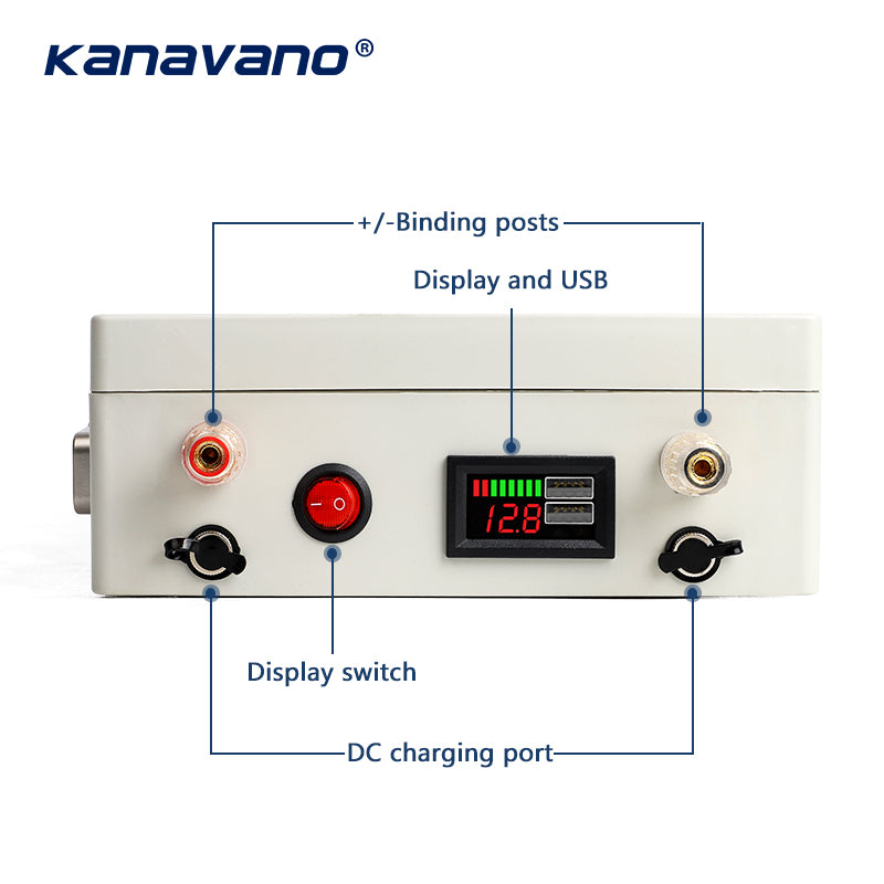 12V 50Ah Rechargeable LiFePO4 Battery Pack Built-in 12.8V 50A BMS For Golf Backup Power Solar Energy with USB +6A Charger